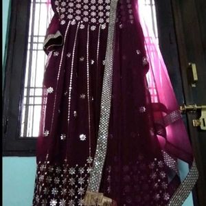 New Purple Heavy Embroidered Party Wear Dress