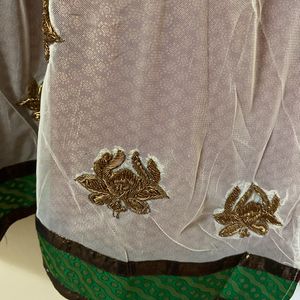 Semi Stitched Zardozi Work Kurta