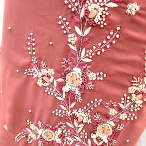 Unstitched Designer Handwork Kurta Set With Dupatta