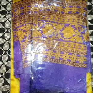 New Yellow And Purple  Saree...