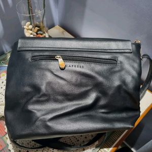 Black Caprese Faux Leather Bag