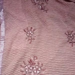 Striped Saree With Floral Design