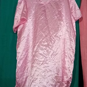 Satin Green And Pink Top