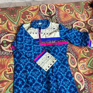 Blue Kurta With COLLAR