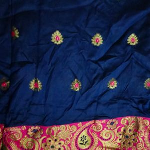 Self Design Banarasi Cotton Silk Saree Multicolor