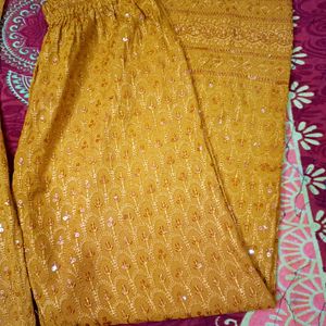 Mustard Kurti with Plazo