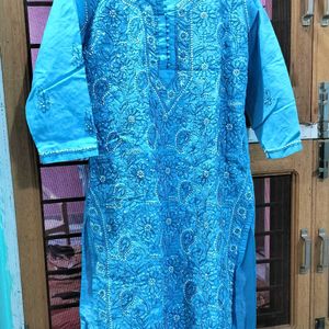 Blue Daily Wear Chikankari Kurta