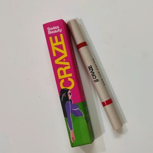 SwissBeauty Craze Duo Lip Color, Shade-Party Ready