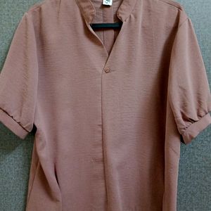 Dusky Pink Back Buttoned Top