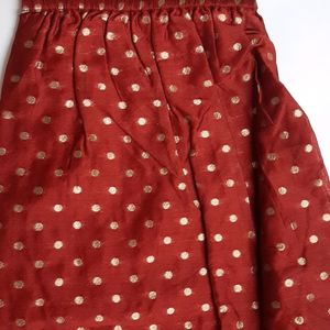 W Brand Dark Red Jacquard Parallel Pants