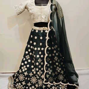 Dark Green Colour Heavy Lehenga