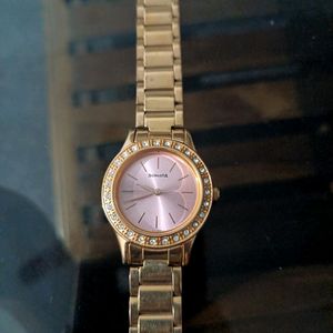 Sonata Women Watch(Gold) With Pink Dial