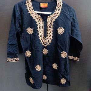 Srishti Black Kurti With Golden Embroidery