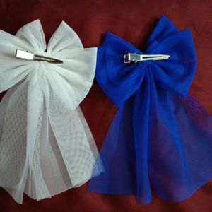 Hair Bow Clip || Combo Offer|| Both Blue& White