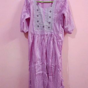 Lavender A Line Kurta Set With Sharara