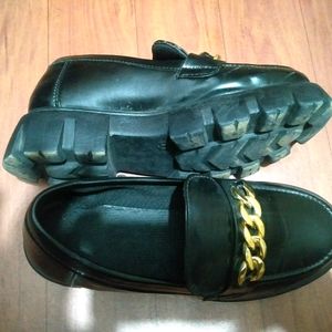 Black Heel Loafer For Women
