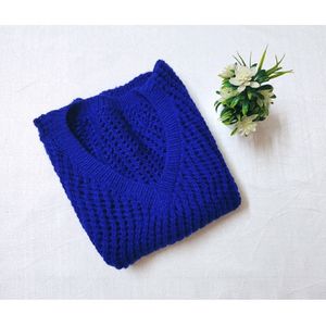 Royal Blue 💙 Crochet 🧶 Handmade pullover sweater