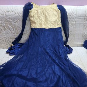 Navy Blue Colur Anarkali Suit