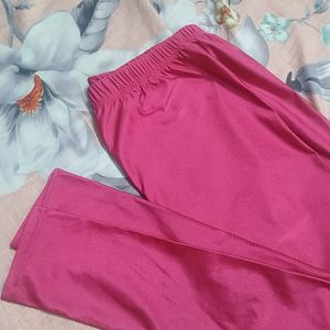 Pink Colors Satin Leggings, Worn Twice, No Flaws