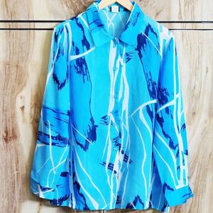 Blue Printed Shirt Size-42-44