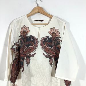 Cream Printed Kurta(Women’s)