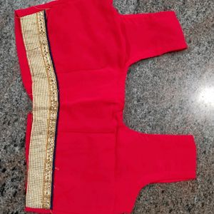 3 Blouses,Black, Rani Pink, Red N Beige