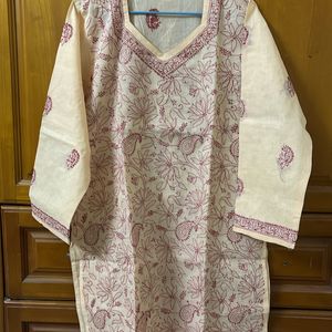 Cream Color Chikankari Kurta