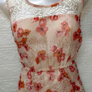 Floral Printed Peach Dress