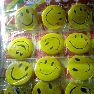 Set Of 30 Unused Brand New Smiley Badges..