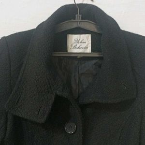 Women Black Colour Overcoat