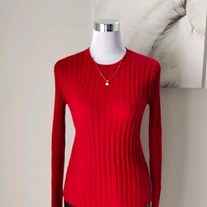 Ribbed Skin Fit Sweater