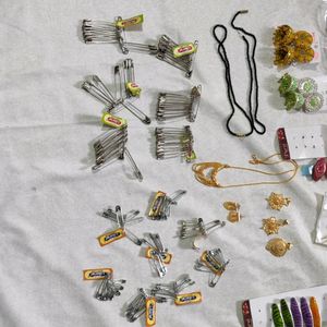 Jhumkas + Saree Pins + Other Combo