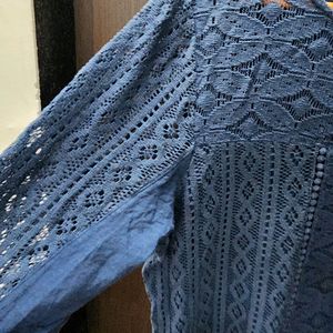 Blue Aztec Net Top