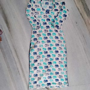 Pure Cotton Elephants Motifs Kurta