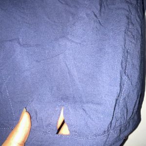 navy blue knot crop top