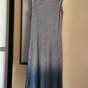 Ombre Knitted Stripe Maxi With Cowl Back