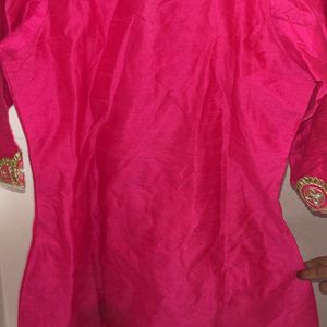 Rose Pink Kurta With Lace Details 💗