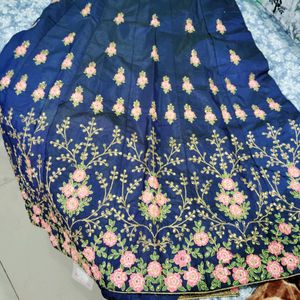 Unstitched Blouse With Pink Colour Dupatta And Va