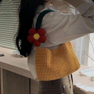 Crochet Flower With Beige Hand Bag