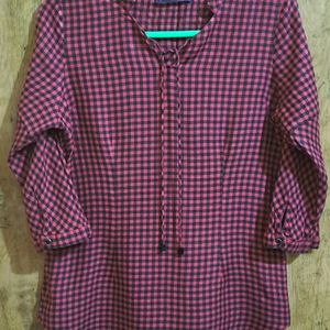 Kraus Red And Black Check Top Shirt Style