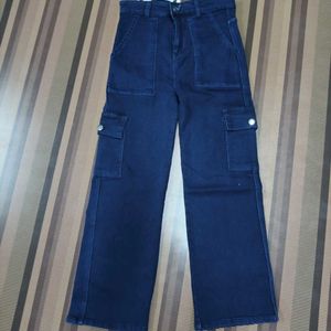 DG-40 Size-28 Cargo Straight Women Denim Jeans