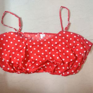 Red Polka Dot Crop Top