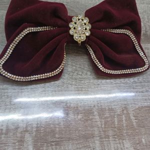 Brand New Imported Korean Velvet Hair Bow Clip