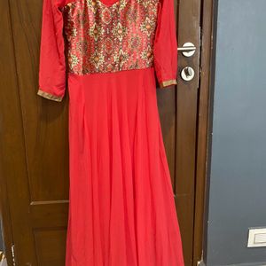 Long Georgette Gown With Duppata