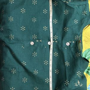 Dark Green Printed Kurta