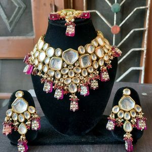 Purple Kundan Set