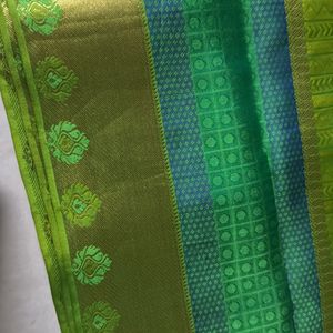 Green Silk Saree Without Blouse