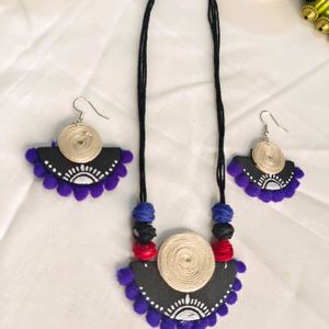 Handmade Fabric Necklace Set