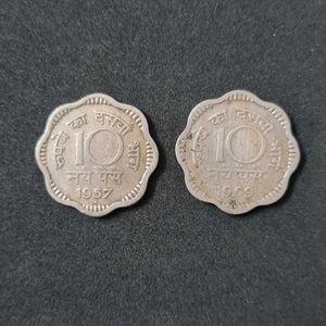 10 Naye Paise Coins of 1957 & 1959