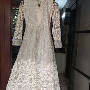 Embroidered Net Gown